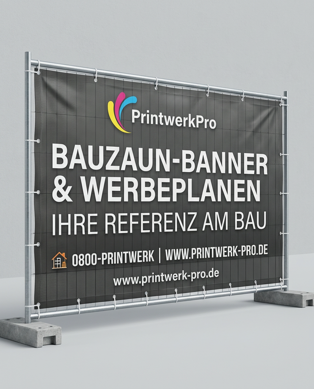 Bauzaunbanner 340 x 173 cm, individuell bedruckt